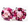 14k Gold Post Earrings, Pure Pink Topaz, E112