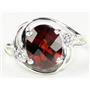 Sterling Silver Ladies Ring, Mozambique Garnet, SR021