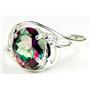 Sterling Silver Ladies Ring, Mystic Fire Topaz, SR021