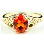 10K, 14K or 18K Gold Ladies Ring, Created Padparadscha Sapphire, R005