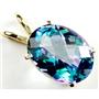 P004, Neptune Garden Topaz 14k Gold Pendant