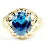 10K, 14K or 18K Gold Ladies Ring, Swiss Blue CZ, R004