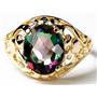 10K, 14K or 18K Gold Ladies Ring, Mystic Fire Topaz, R004