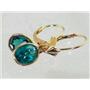 14k Gold Leverback Earrings, Paraiba Topaz, E001
