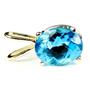 P002, Swiss Blue Topaz 14k Gold Pendant