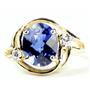 10K, 14K or 18K Gold Ladies Ring, Created Blue Sapphire, R021