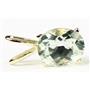 P002, Green Amethyst 14k Gold Pendant