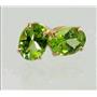 14k Gold Post Earrings, Peridot, E002