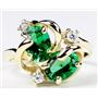 10K, 14K or 18K Gold Ladies Ring, Russian Nanocrystal Emerald, R016