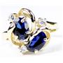 10K, 14K or 18K Gold Ladies Ring, Created Blue Sapphire, R016