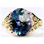 10K, 14K or 18K Gold Ladies Ring, Neptune Garden Topaz, R057