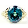 10K, 14K or 18K Gold Ladies Ring, Paraiba Topaz, R057