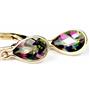 14k Gold Leverback Earrings, Mystic Fire Topaz, E021