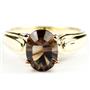 10K, 14K or 18K Gold Ladies Ring, Smoky Quartz, R058