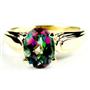 10K, 14K or 18K Gold Ladies Ring, Mystic Fire Topaz, R058