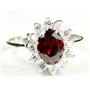 SR235, Garnet CZ, 925 Sterling Silver Ring