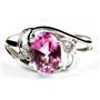 SR176, Pure Pink Topaz, 925 Sterling Silver Ring