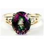 10K, 14K or 18K Gold Ladies Ring, Mystic Fire Topaz, R139