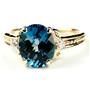 10K, 14K or 18K Gold Ladies Ring, London Blue Topaz, R136