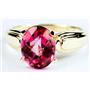 10K, 14K or 18K Gold Ladies Ring, Pure Pink Topaz, R058