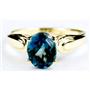 10K, 14K or 18K Gold Ladies Ring, London Blue Topaz, R058