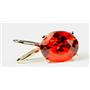P002, Created Padparadsha Sapphire, 14K Gold Pendant