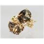 14k Gold Post Earrings, Smoky Quartz, E002