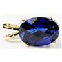 P004, Created Blue Sapphire 14K Gold Pendant