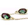 14k Gold Threader Earrings, Mystic Fire Topaz, E005