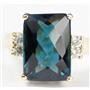 10K, 14K or 18K Gold Ladies Ring, London Blue Topaz, R201