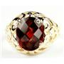 10K, 14K or 18K Gold Ladies Ring, Mozambique Garnet, R004