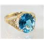 10K, 14K or 18K Gold Ladies Ring, Sky Blue Topaz (Concave Cut), R057