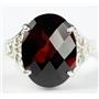 Sterling Silver Ladies Ring, Mozambique Garnet, SR049