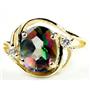10K, 14K or 18K Gold Ladies Ring, Mystic Fire Topaz, R021