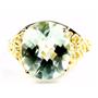 10K, 14K or 18K Gold Ladies Ring, Green Amethyst (Prasiolite), R057