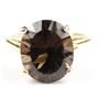 10K, 14K or 18K Gold Ladies Ring, Smoky Quartz (Concave Cut), R055