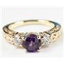 10K, 14K or 18K Gold Ladies Ring, Brazilian Amethyst w/ Accents, R254