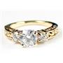 10K, 14K or 18K Gold Ladies Ring, Cubic Zirconia w/ Accents, R254