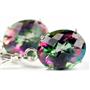 925 Sterling Silver Leverback Earrings, Mystic Fire Topaz, SE107