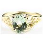 10K, 14K or 18K Gold Ladies Ring, Green Amethyst (Prasiolite), R005