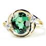 10K, 14K or 18K Gold Ladies Ring, Russian Nanocrystal Emerald, R021