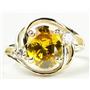 10K, 14K or 18K Gold Ladies Ring, Golden Yellow CZ, R021