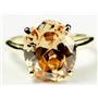 10K, 14K or 18K Gold Ladies Ring, Champagne CZ, R055