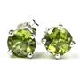 925 Sterling Silver Post Earrings, Peridot, SE012