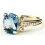 10K, 14K or 18K Gold Ladies Ring, Swiss Blue Topaz, R136