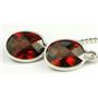 925 Sterling Silver Threader Earrings, Mozambique Garnet, SE005