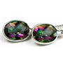 925 Sterling Silver Threader Earrings, Mystic Fire Topaz, SE005