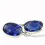 925 Sterling Silver Threader Earrings, Created Blue Sapphire, SE005