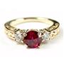 10K, 14K or 18K Gold Ladies Ring, Created Ruby w/ Accents, R254