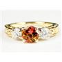 10K, 14K or 18K Gold Ladies Ring, Twilight Fire Topaz w/ Accents, R254